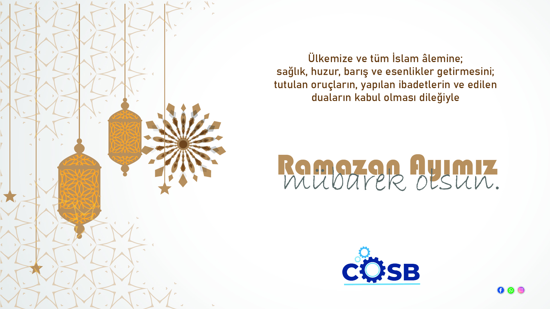 Ceyhan OSB Yönetim Kurulu Ramazan Ayı Mesajı
